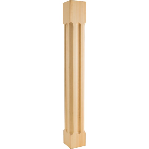 Hardware Resources 5" Wx5"Dx42"H Rubberwood Scooped Post P78-5-42-RW - main